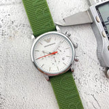 Buy Shop Emporio Armani Chronograph White Dial Green Rubber Strap Watch For Men - AR11022 USA Online