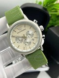 Buy Shop Emporio Armani Chronograph White Dial Green Rubber Strap Watch For Men - AR11022 USA Online