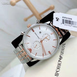 Buy Shop Emporio Armani Chronograph White Dial Two Tone Steel Strap Watch For Men - AR0399 USA Online