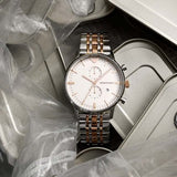 Buy Shop Emporio Armani Chronograph White Dial Two Tone Steel Strap Watch For Men - AR0399 USA Online