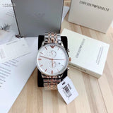 Buy Shop Emporio Armani Chronograph White Dial Two Tone Steel Strap Watch For Men - AR0399 USA Online