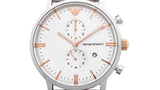 Buy Shop Emporio Armani Chronograph White Dial Two Tone Steel Strap Watch For Men - AR0399 USA Online