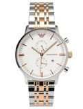 Buy Shop Emporio Armani Chronograph White Dial Two Tone Steel Strap Watch For Men - AR0399 USA Online