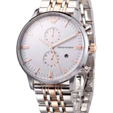 Buy Shop Emporio Armani Chronograph White Dial Two Tone Steel Strap Watch For Men - AR0399 USA Online