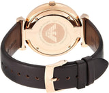 Buy Shop Emporio Armani Classic Analog Silver Dial Brown Leather Strap Watch For Men - AR9038 USA Online