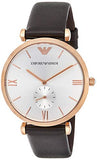 Buy Shop Emporio Armani Classic Analog Silver Dial Brown Leather Strap Watch For Men - AR9038 USA Online