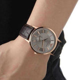 Buy Shop Emporio Armani Classic Analog Silver Dial Brown Leather Strap Watch For Men - AR9101 USA Online