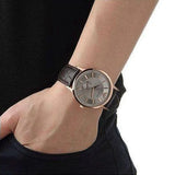 Buy Shop Emporio Armani Classic Analog Silver Dial Brown Leather Strap Watch For Men - AR9101 USA Online