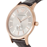 Buy Shop Emporio Armani Classic Analog Silver Dial Brown Leather Strap Watch For Men - AR9101 USA Online