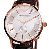Buy Shop Emporio Armani Classic Analog Silver Dial Brown Leather Strap Watch For Men - AR9101 USA Online