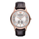 Buy Shop Emporio Armani Classic Analog Silver Dial Brown Leather Strap Watch For Men - AR9101 USA Online