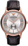 Buy Shop Emporio Armani Classic Analog Silver Dial Brown Leather Strap Watch For Men - AR9101 USA Online