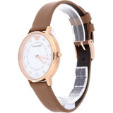 Buy Shop Emporio Armani Classic Analog Silver Dial Brown Leather Strap Watch For Women - AR8040 USA Online