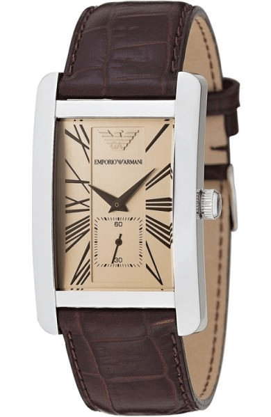 Buy Shop Emporio Armani Classic Beige Dial Brown Leather Strap Watch For Women - AR0155 USA Online