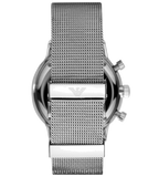 Buy Shop Emporio Armani Classic Chronograph Quartz Silver Dial Silver Mesh Bracelet Watch For Men - AR0390 USA Online