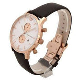 Buy Shop Emporio Armani Gianni Classic Chronograph White Dial Brown Leather Strap Watch For Men - AR0398 USA Online