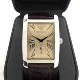 Buy Shop Emporio Armani Classic Beige Dial Brown Leather Strap Watch For Men - AR0154 USA Online