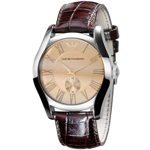 Buy Shop Emporio Armani Classic Beige Dial Brown Leather Strap Watch for Men - AR0645 USA Online