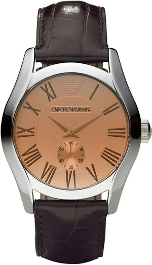 Buy Shop Emporio Armani Classic Beige Dial Brown Leather Strap Watch for Men - AR0645 USA Online