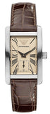 Buy Shop Emporio Armani Classic Beige Dial Brown Leather Strap Watch For Women - AR0155 USA Online