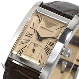 Buy Shop Emporio Armani Classic Beige Dial Brown Leather Strap Watch For Women - AR0155 USA Online