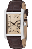 Buy Shop Emporio Armani Classic Beige Dial Brown Leather Strap Watch For Women - AR0155 USA Online