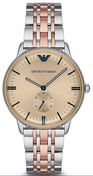 Buy Shop Emporio Armani Classic Beige Dial Two Tone Steel Strap Watch for Men - AR2070 USA Online