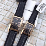 Buy Shop Emporio Armani Classic Black Dial Black Leather Strap Watch For Men - AR0168 USA Online