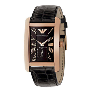 Buy Shop Emporio Armani Classic Black Dial Black Leather Strap Watch For Men - AR0168 USA Online
