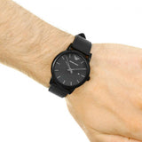 Buy Shop Emporio Armani Classic Black Dial Black Leather Strap Watch For Men - AR1732 USA Online