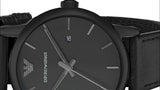 Buy Shop Emporio Armani Classic Black Dial Black Leather Strap Watch For Men - AR1732 USA Online