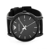 Buy Shop Emporio Armani Classic Black Dial Black Leather Strap Watch For Men - AR1732 USA Online