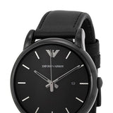 Buy Shop Emporio Armani Classic Black Dial Black Leather Strap Watch For Men - AR1732 USA Online