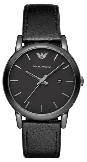 Buy Shop Emporio Armani Classic Black Dial Black Leather Strap Watch For Men - AR1732 USA Online