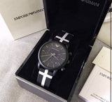 Buy Shop Emporio Armani Classic Black Dial Black Leather Strap Watch For Men - AR1860 USA Online