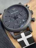Buy Shop Emporio Armani Classic Black Dial Black Leather Strap Watch For Men - AR1860 USA Online