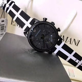 Buy Shop Emporio Armani Classic Black Dial Black Leather Strap Watch For Men - AR1860 USA Online