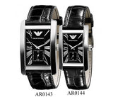 Buy Shop Emporio Armani Classic Black Dial Black Leather Strap Watch For Women - AR0144 USA Online
