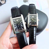 Buy Shop Emporio Armani Classic Black Dial Black Leather Strap Watch For Women - AR0144 USA Online