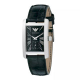 Buy Shop Emporio Armani Classic Black Dial Black Leather Strap Watch For Women - AR0144 USA Online