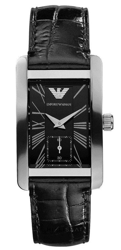 Buy Shop Emporio Armani Classic Black Dial Black Leather Strap Watch For Women - AR0144 USA Online