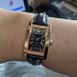 Buy Shop Emporio Armani Classic Black Dial Black Leather Strap Watch For Women - AR0169 USA Online
