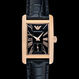 Buy Shop Emporio Armani Classic Black Dial Black Leather Strap Watch For Women - AR0169 USA Online