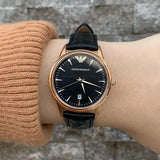 Buy Shop Emporio Armani Classic Black Dial Black Leather Strap Watch for Women - AR2445 USA Online
