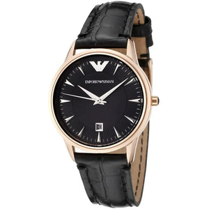 Buy Shop Emporio Armani Classic Black Dial Black Leather Strap Watch for Women - AR2445 USA Online