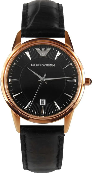 Buy Shop Emporio Armani Classic Black Dial Black Leather Strap Watch for Women - AR2445 USA Online