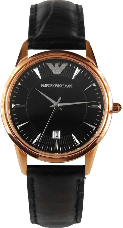 Buy Shop Emporio Armani Classic Black Dial Black Leather Strap Watch for Women - AR2445 USA Online