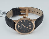 Buy Shop Emporio Armani Classic Black Dial Black Leather Strap Watch For Women - AR9022 USA Online