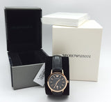 Buy Shop Emporio Armani Classic Black Dial Black Leather Strap Watch For Women - AR9022 USA Online