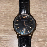 Buy Shop Emporio Armani Classic Black Dial Black Leather Strap Watch For Women - AR9022 USA Online